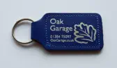 Metallic Silver print on Blue Square Keyfob