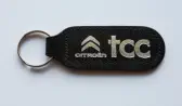 Metallic Silver print on Black Oblong Keyfob